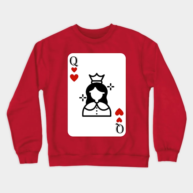 Queen Card, Queen of Heart Crewneck Sweatshirt by Introvert Home 